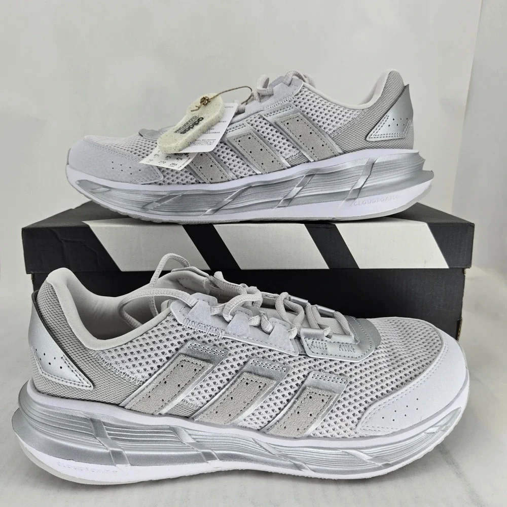 adidas Astrastar Silver Grey White Mesh Running Shoes JP5951 Mens Size 10 NEW